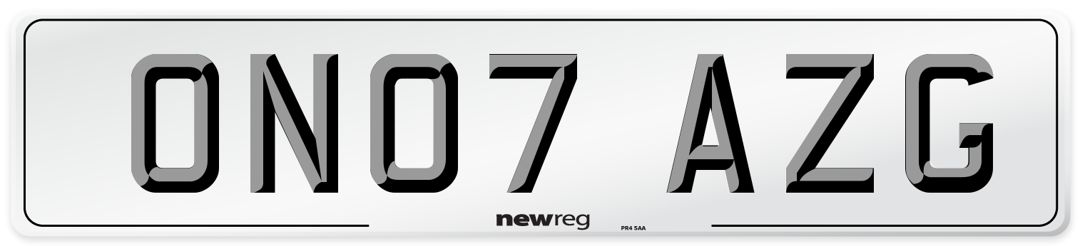 ON07 AZG Number Plate from New Reg